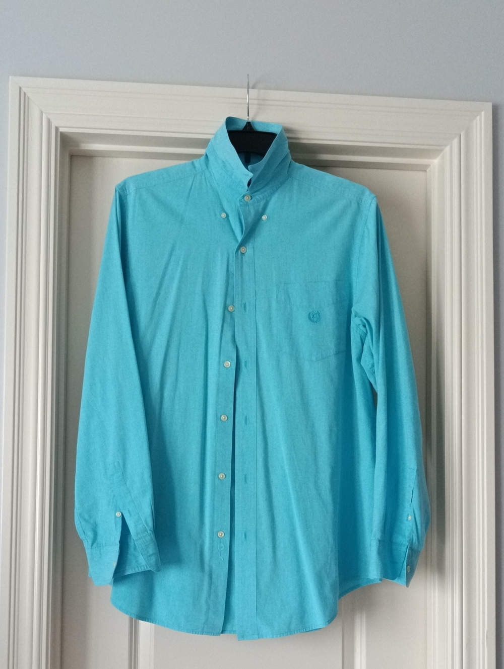 Chaps Blue Button-Down Long-Sleeve Shirt